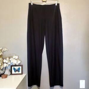 Eileen Fisher Black Pants Womens Size Medium Viscose Nylon Spandex Blend Pull On